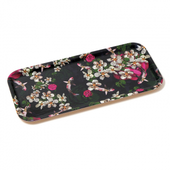 Gangzai rectangular Tray, Koikoi Victoriai paint Lacquer multicolor, side